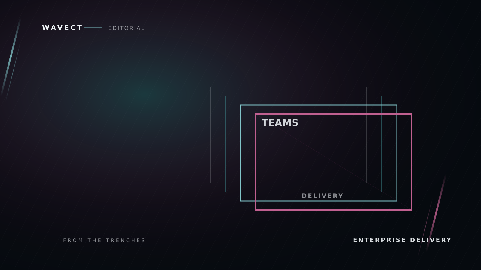 Connected layers representing a specialist team working within an enterprise delivery programme