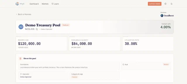 Local demo with sample data: pool details and liquidity. Local demo with sample data: pool details and liquidity.