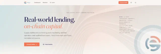 Enya Finance application landing page. Enya Finance application landing page.