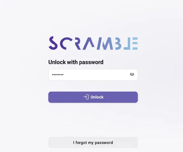 Scramble Wallet, screen 1 Scramble Wallet, screen 1
