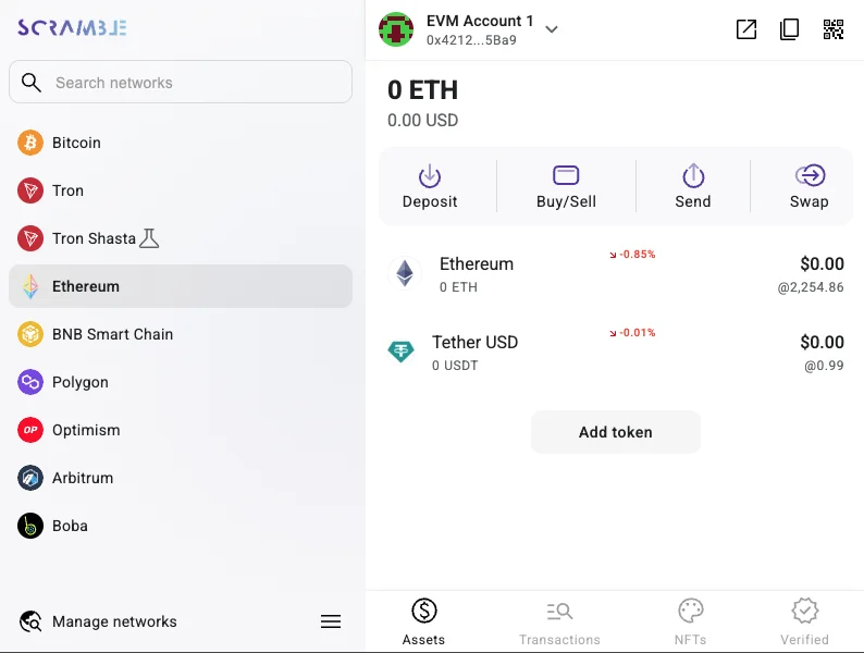 Scramble Wallet — screen 2